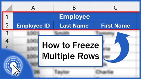 Freezing multiple rows in Excel gallery