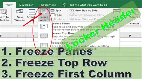 Freezing multiple rows in Excel using freeze panes gallery