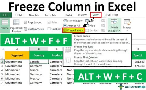 Freezing multiple rows in Excel using split gallery