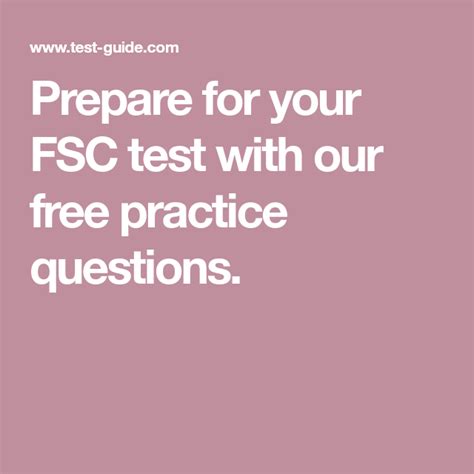 FSC Practice Test Printable Sample