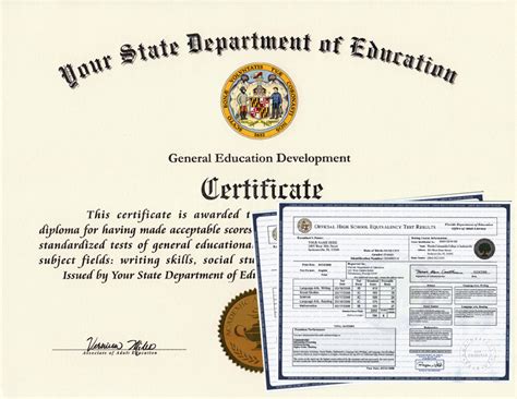 Fake GED Diploma Transcript