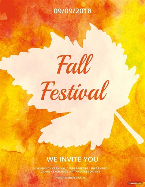 Fall Fest Flyer Template Design Elements