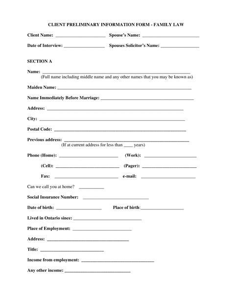 Family Intake Form