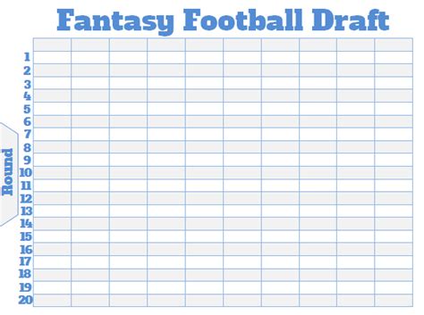 Fantasy Football Draft Board Template 1