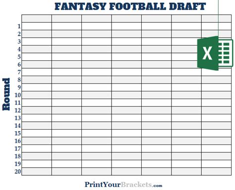 Fantasy Football Draft Board Template 7