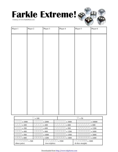 Benefits of Using a Farkle Score Sheet