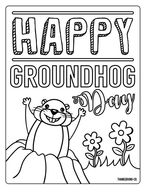 Groundhog Day coloring page