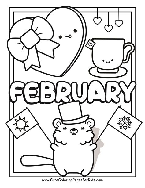 February coloring pages for kids