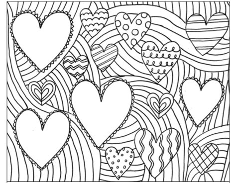 Hearts coloring page