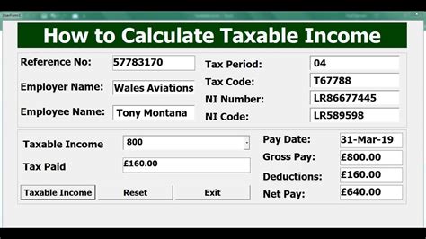 Entering tax data into the Excel worksheet