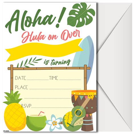 Final Touches Luau Party Invitations