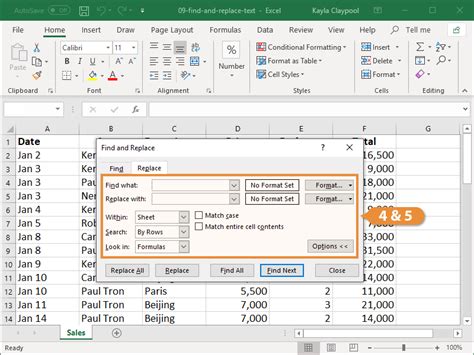 Find and Replace Feature in Excel