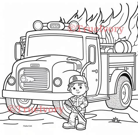 Fire Truck Coloring Pages for Adults