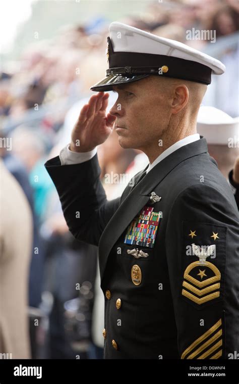 First Class Petty Officer Saluting