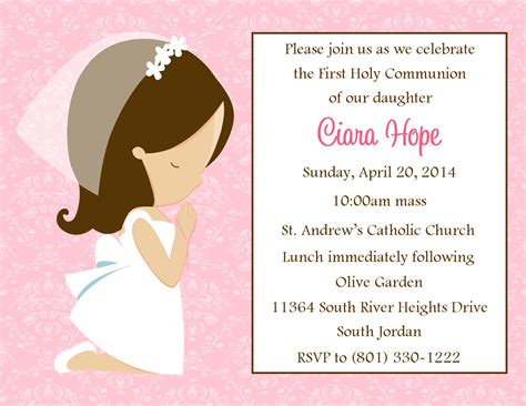 First Communion Invitation Ideas