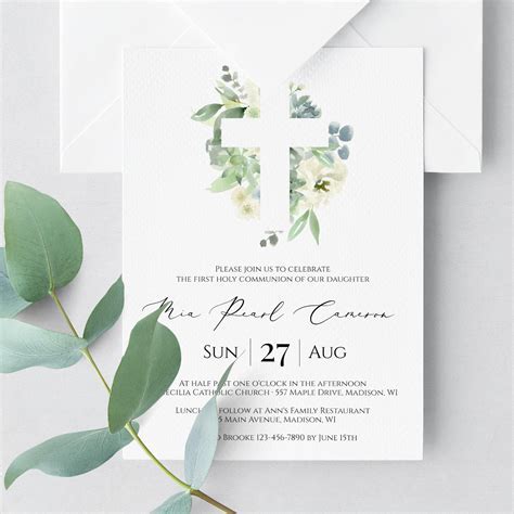 First Communion Invitation Templates