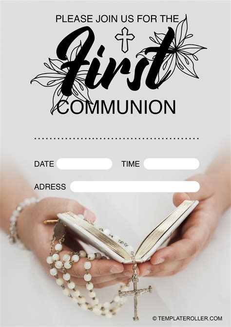 First Communion Invitation Templates