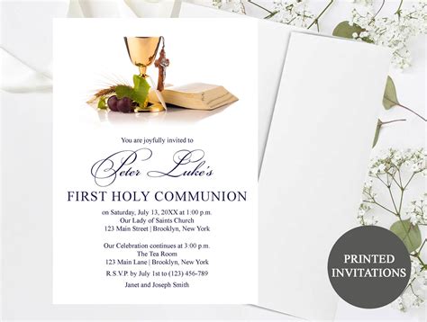 First Holy Communion Card Templates Examples