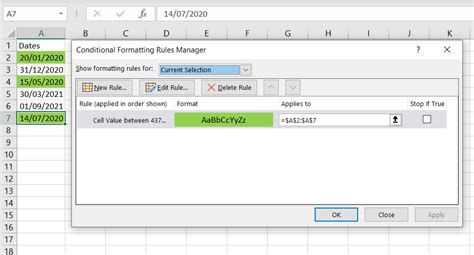 Fiscal Year Conditional Formatting