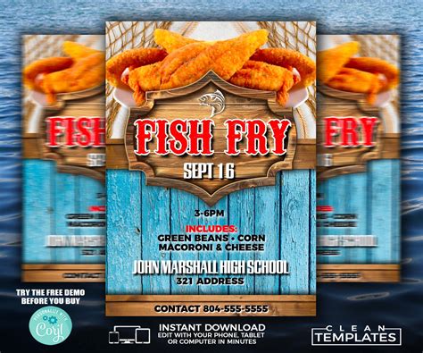 Fish Fry Flyer Template Example 2