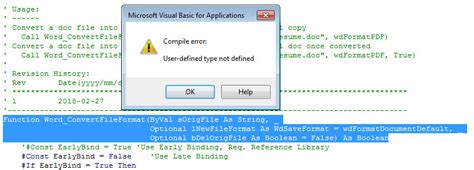 Fixing User Defined Type Not Defined Error