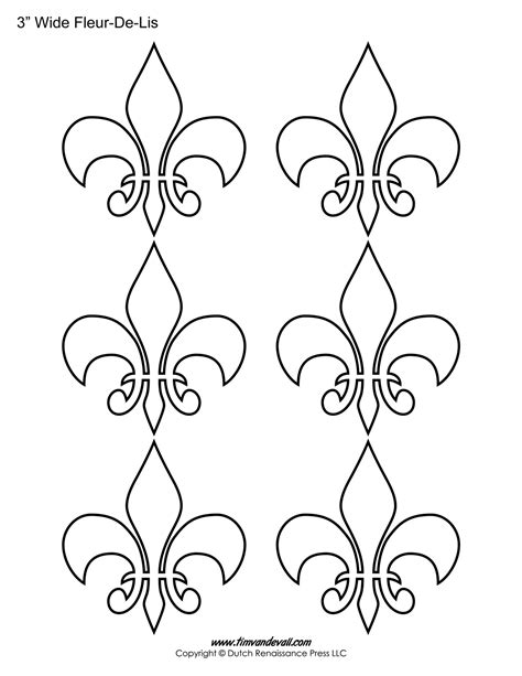 Fleur De Lis Outline Printable Design Templates