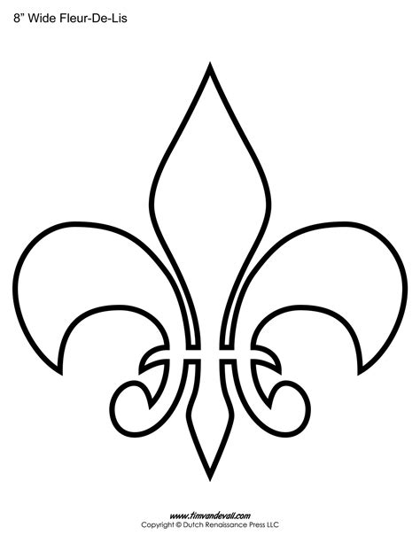 Fleur De Lis Outline Printable Design Templates Example 1