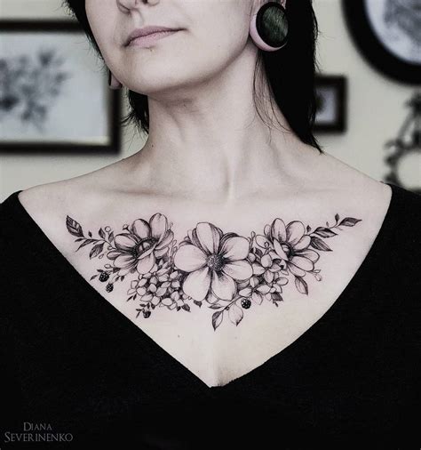 Floral Chest Tattoo Designs