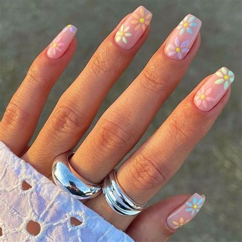 Floral Coffin Nail