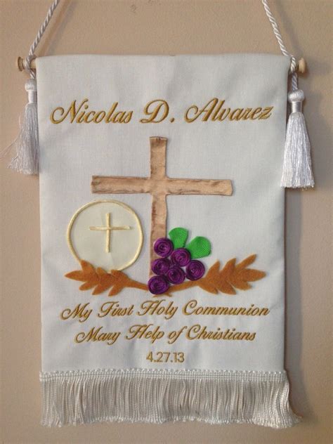 Floral Delight First Communion Banner