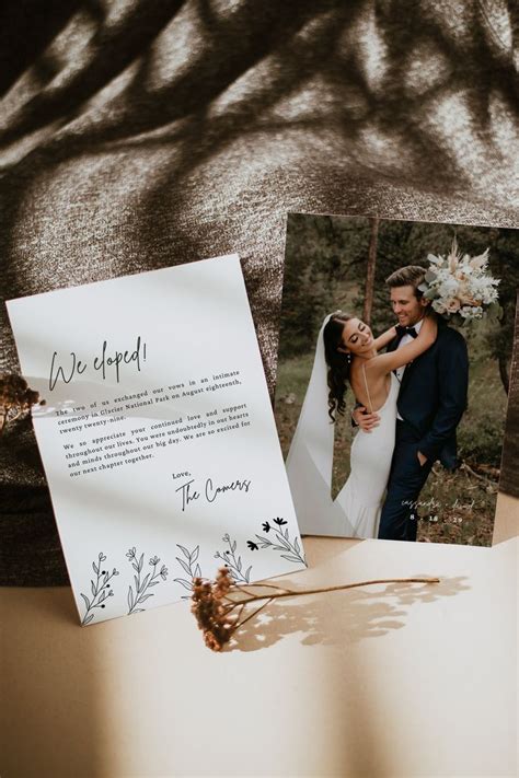 Floral Elopement Announcement Template