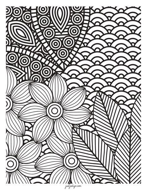 Floral Stress Relief Coloring Pages