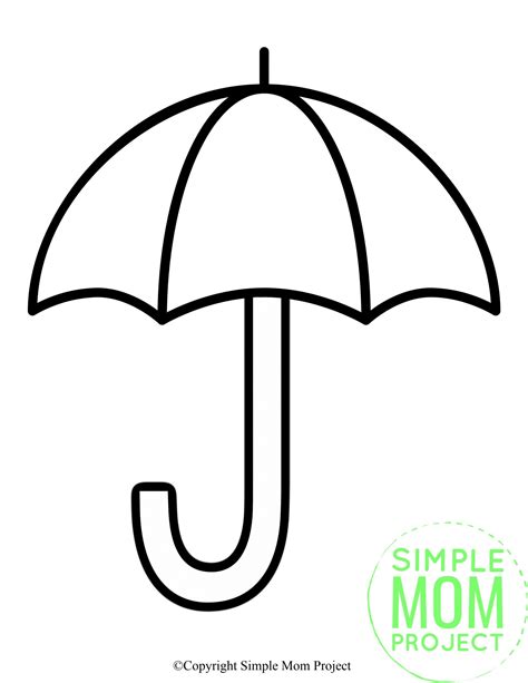 Floral Umbrella Printable Template