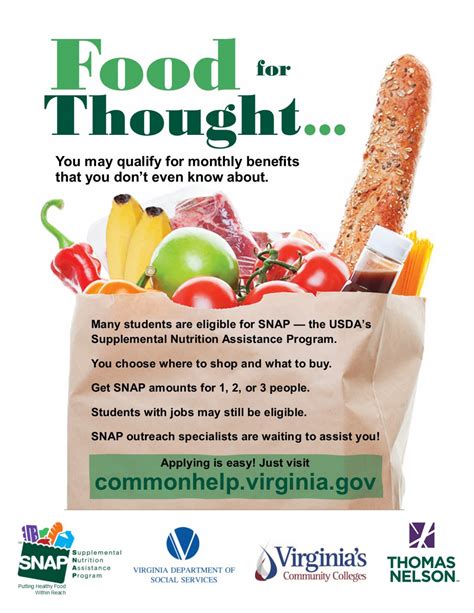 A brochure outlining food assistance programs