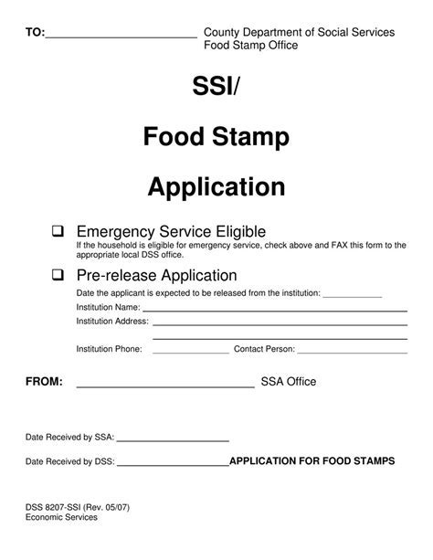 Food Stamp Application Form in Pascagoula, MS