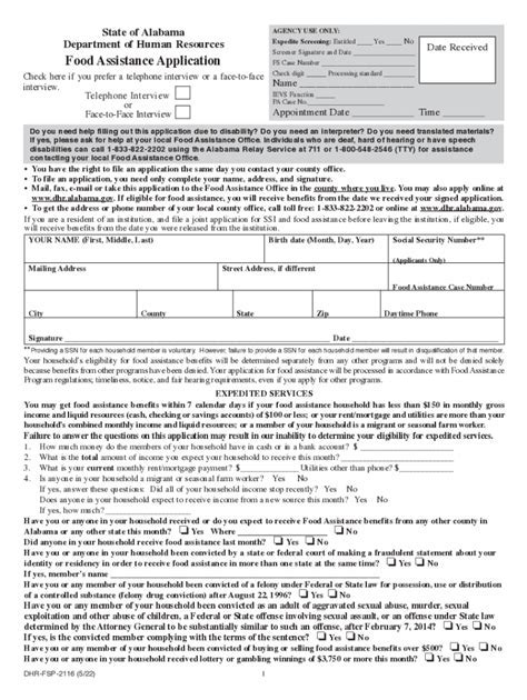 Food Stamps Application