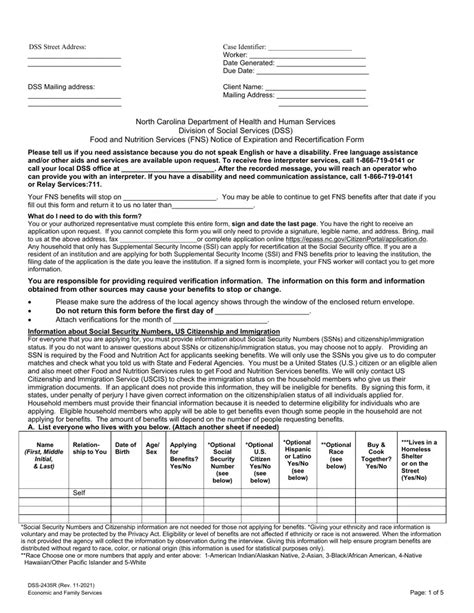 Food Stamps Application in NC