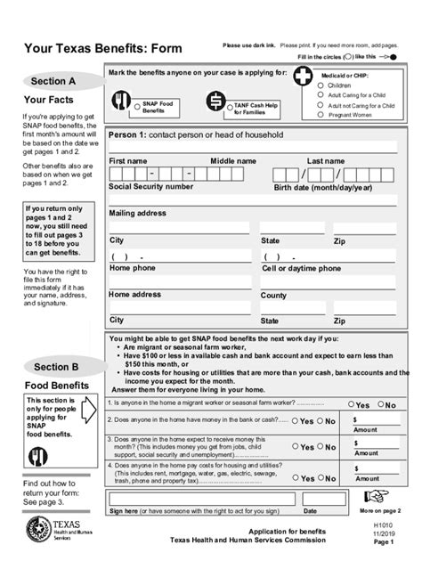 Food Stamps Application Texas