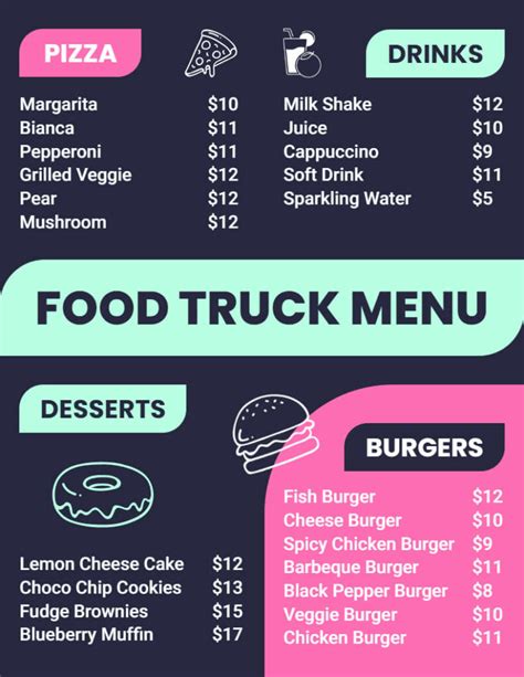 Food Truck Menu Template