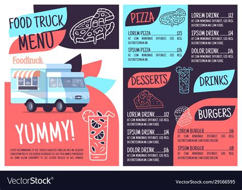 Food Truck Menu Template Design