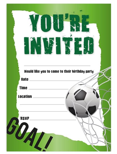 Football Birthday Invitation Cards