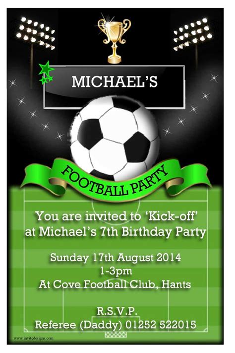 Football Birthday Invitation Designs