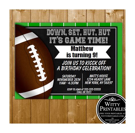 Football Birthday Party Invitation Ideas