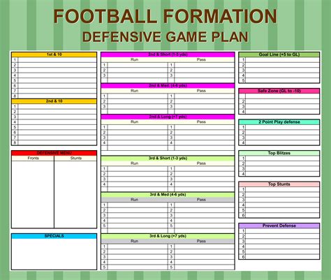 Football Play Sheet Templates Example 1