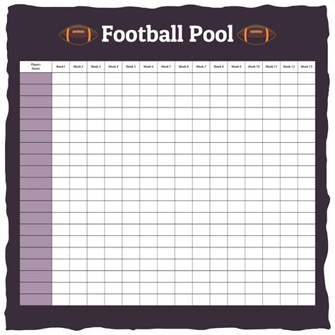 Football Pool Pick Sheet Printable