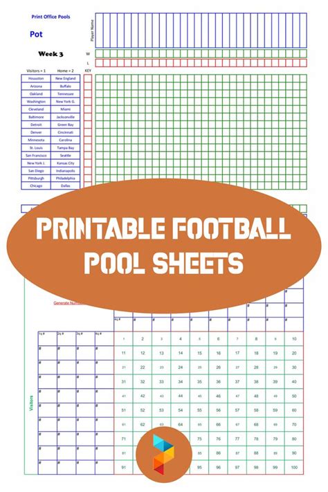 Football Pool Printables Template 3