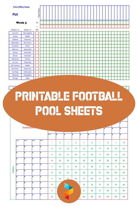 Football Pool Printables Template 5