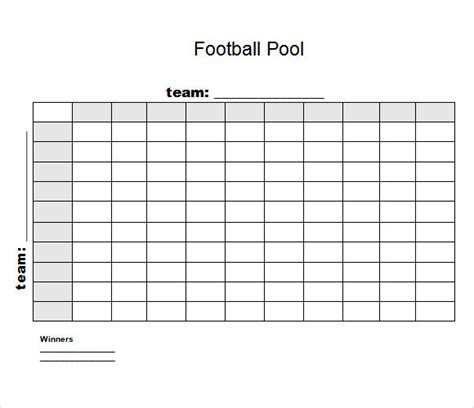 Football Pool Printables Template 8