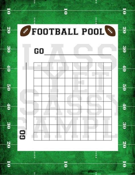 Example of a Football Pool Template for Fantasy Football