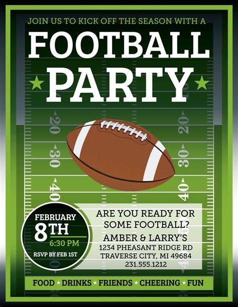 Football Tailgating Invitation Template Microsoft